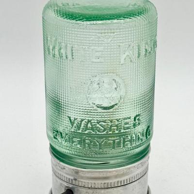 Vintage “White King” Glass Soap Dispenser/Shaker Jar (c. 1930)