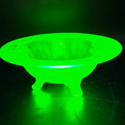 Uranium Glass Footed Bowl – Possibly Tiffin