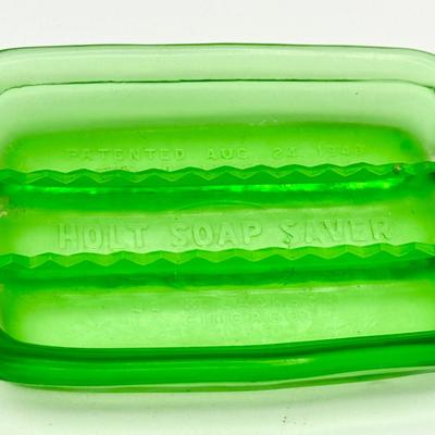 EMERALD GREEN SOAP DISH-HOLT SOAP SAVER-DURO HOOK CO.