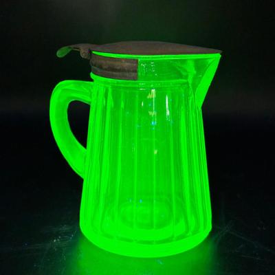 Anchor Hocking Uranium Glass Syrup Pitcher
