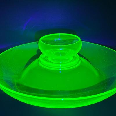 Uranium Glass Chip and Dip Serving Tray – Mid-Century Modern Style