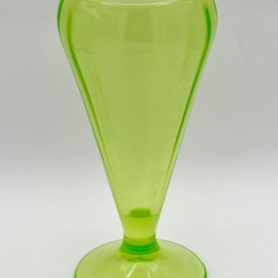 Uranium Glass Footed Vase