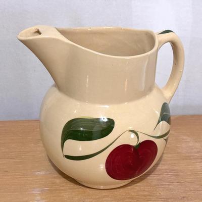 Watt Pottery Apple Three Leaf Pitcher