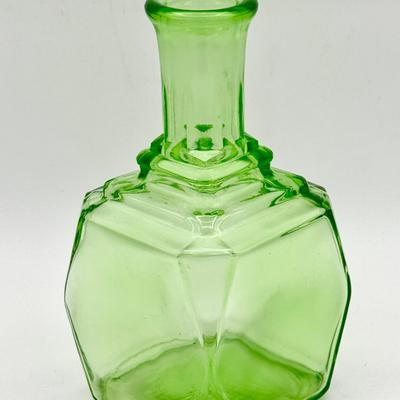Hocking Deco Green Depression Glass Decanter