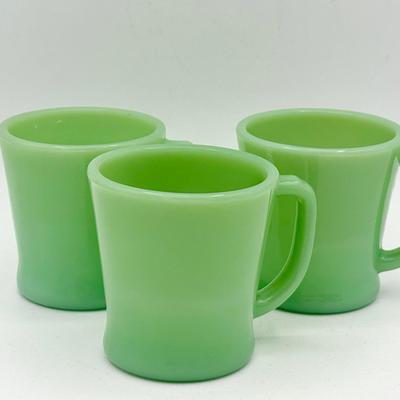 (3) Fire King Jadeite Cups