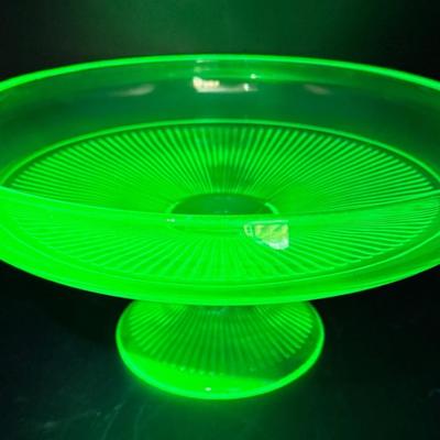Adams Rib Green Glass Bowl by Diamond Glass Company