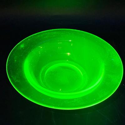 (5) Uranium Glass Rim Soup Bowls