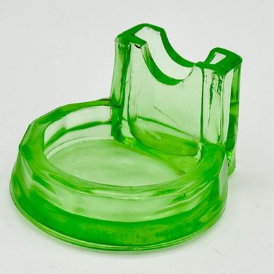 Uranium Glass Pipe Rest / Stand with Catch Tray
