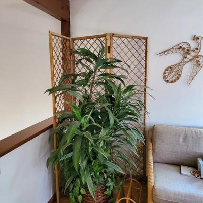 Bamboo screen/corner couch/table set