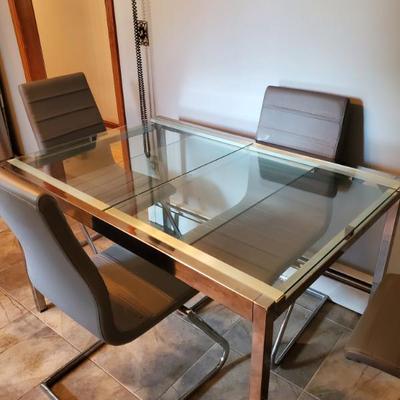 Glass Table 4 chairs