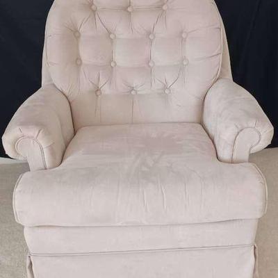 Best Chairs Co. Ivory Suede Tufted, Swivel Chair, #1 