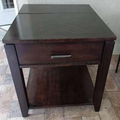 Large Wooden Nightstand With Plug-ins And USB Port
