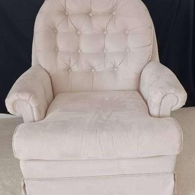 Best Chairs Co. Ivory Suede Tufted, Swivel Chair #2