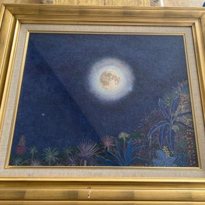 AWT238 - Beautiful Original Painting Rising Moon