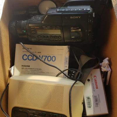 AWT006 Electronics BULK lot Ft. Handycam And Panasonic AM/FM Alarm Clock Radio