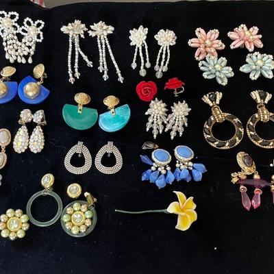 AWT065 - Vintage Clip-backed Earrings - Hard To Find!