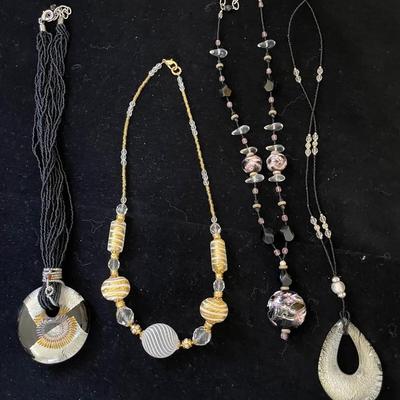 AWT072 - 4 Amazing Murano Style Necklaces