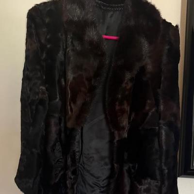 AWT007 Beautiful Black Fur Jacket