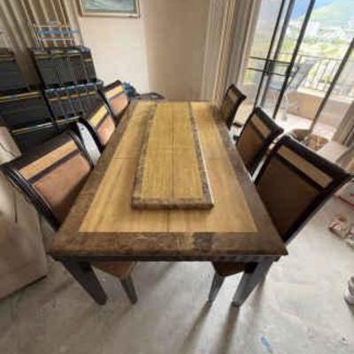 AWT373 Beautiful Stone Dining Table with 6 Chairs