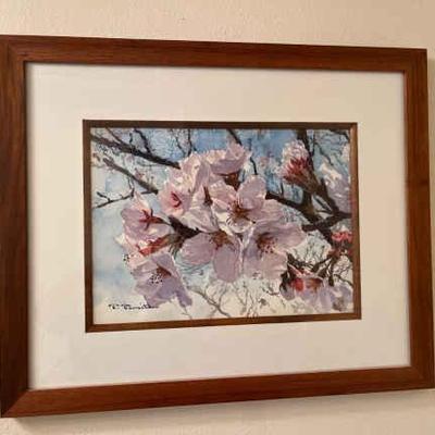 AWT311 Framed Painting Of Cherry Blossoms