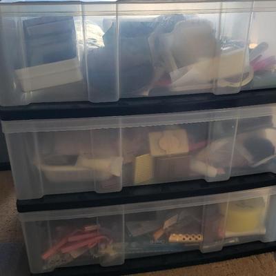 AWT043 Bulk MYSTERY Bathroom Lot Inside 3-Drawer Plastic Storage Cabinet