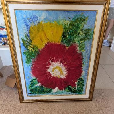 AWT196 - Vintage Floral Painting