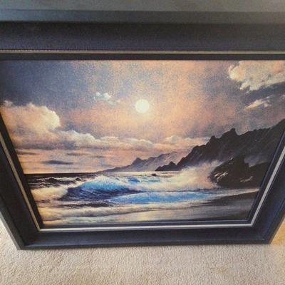 AWT209 "Full Moon On The Beach" Oil Painting By Anthony Casay.