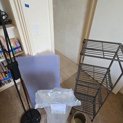 AWT203 Shelf Rack, Waste Basket, Toto Smart Toilet Remote Control Stand, Lamp & Plastic Chair Mat