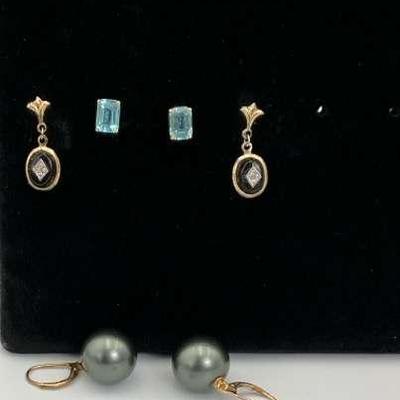 14K Gold Earring Assortment with Diamond Accents