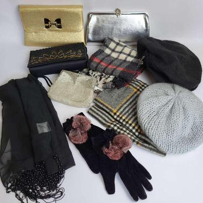 Assorted Vintage Accessories: Gloves, Scarves, and Bags