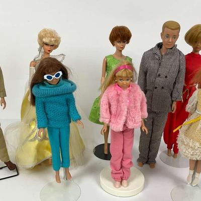 Retro Barbie and Ken Doll Set with Vibrant Outfits