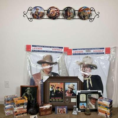 John Wayne Memorabilia Collection - Collectible Busts, Pocket Watches, Framed Art, and More