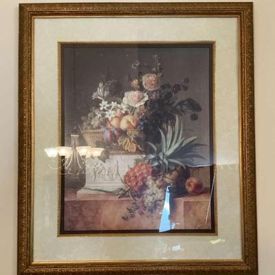 Vintage Floral Artwork in Ornate Frames