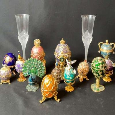 Assorted Decorative Trinket Boxes and Figurines