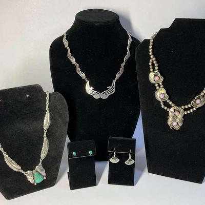 Sterling Silver Jewelry with Green Stones