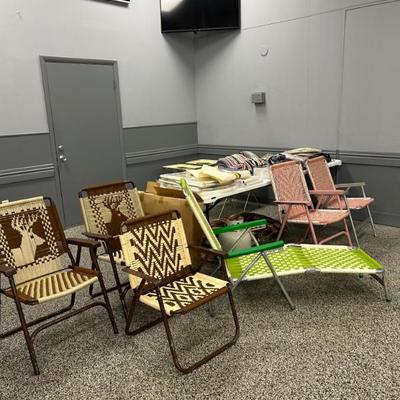 Woven Macrame Lawn Chairs 