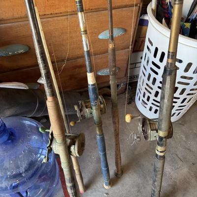 Vintage fishing poles