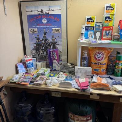 Cleaning supplies, toiletries