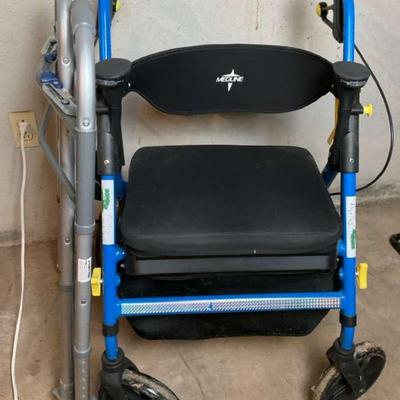 Medline Medical Rollator Walker with Seat and Walker 