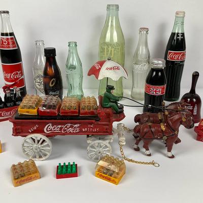 Classic Coca-cola bottles and horses & Wagon