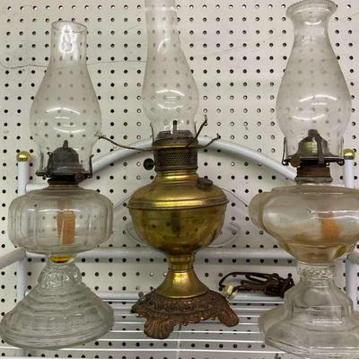 Three Vintage Oil Lamps