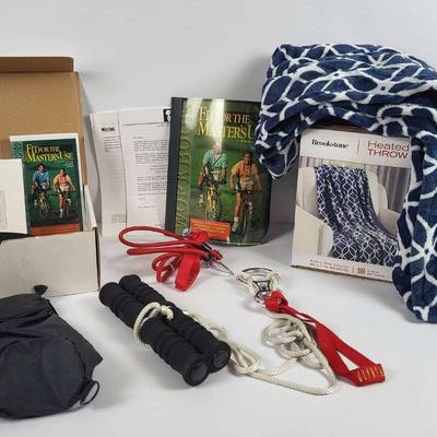 Comfort & Fitness Bundle – Brookstone Heated Throw and Fit 10 Trainer