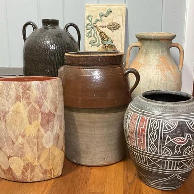 Rustic Pottery & Jug Lot – Handcrafted Stoneware & Ceramic Vessels