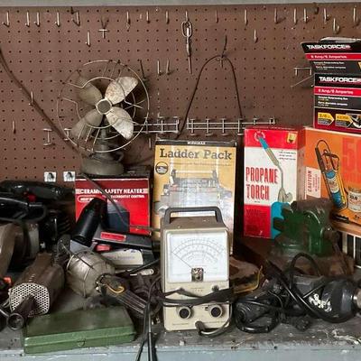 Mixed Vintage Tool Lot – Welding Torch, Power Tools, Gauges & More 