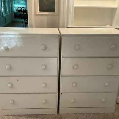 Matching Set of White 4-Drawer Chests