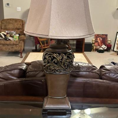 Decorative Table Lamp with Scroll Base