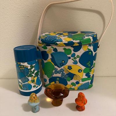 Vintage Retro Mushroom Lunch Box RARE