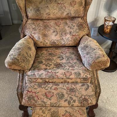Floral Upholstered Recliner Chair