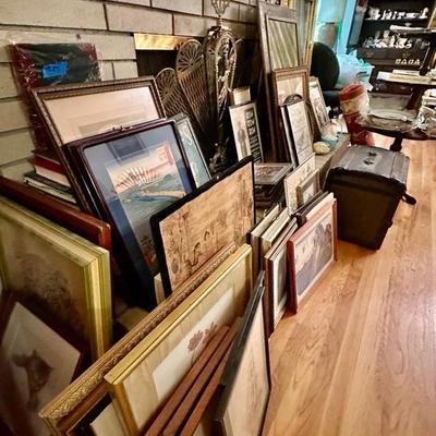 Stacks of vintage art