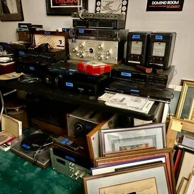 Loads of vintage and newer electronics & speakers